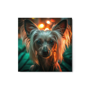 Metal Sketch - Chinese Crested (Realistic Glow) 12" x 12"