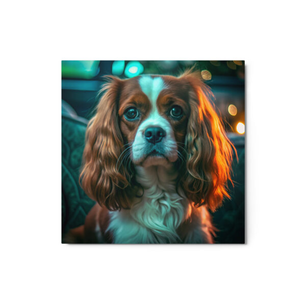 Metal Sketch - Cavalier King Charles Spaniel (Realistic Glow) 12" x 12"