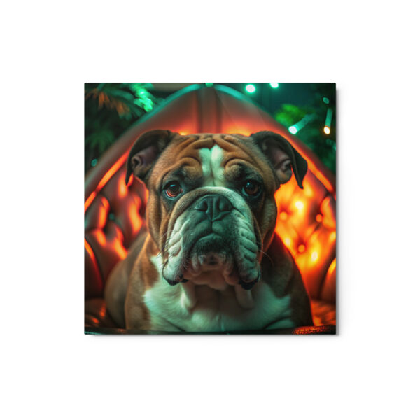 Metal Sketch - Bulldog (Realistic Glow) 12" x 12"