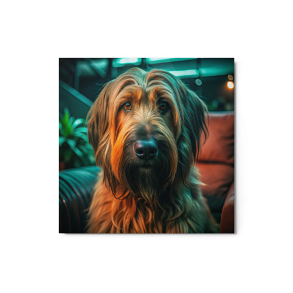 Metal Sketch - Briard (Realistic Glow) 12" x 12"