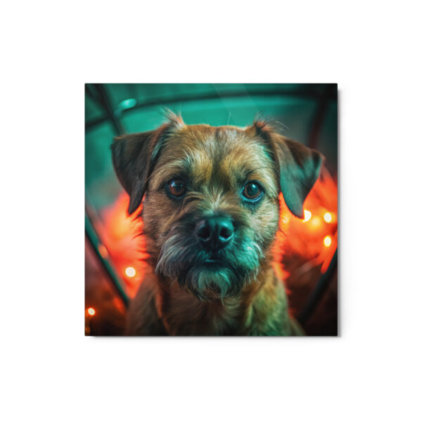 Metal Sketch - Border Terrier (Realistic Glow) 12" x 12"