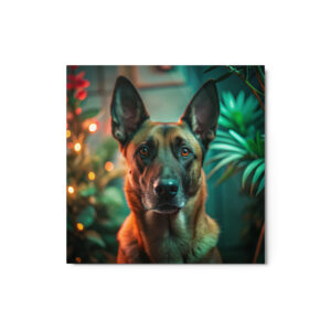 Metal Sketch - Belgian Malinois (Realistic Glow) 12" x 12"