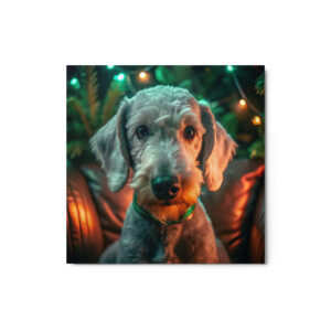 Metal Sketch - Bedlington Terrier (Realistic Glow) 12" x 12"