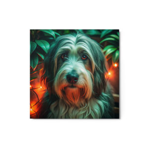 Metal Sketch - Bearded Collie (Realistic Glow) 12" x 12"