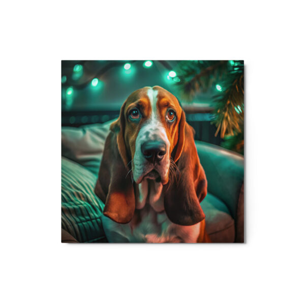 Metal Sketch - Basset Hound (Realistic Glow) 12" x 12"