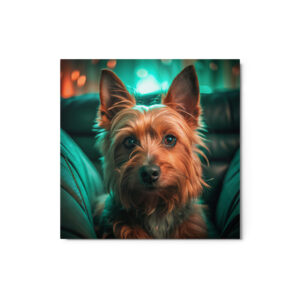 Metal Sketch - Australian Terrier (Realistic Glow) 12" x 12"