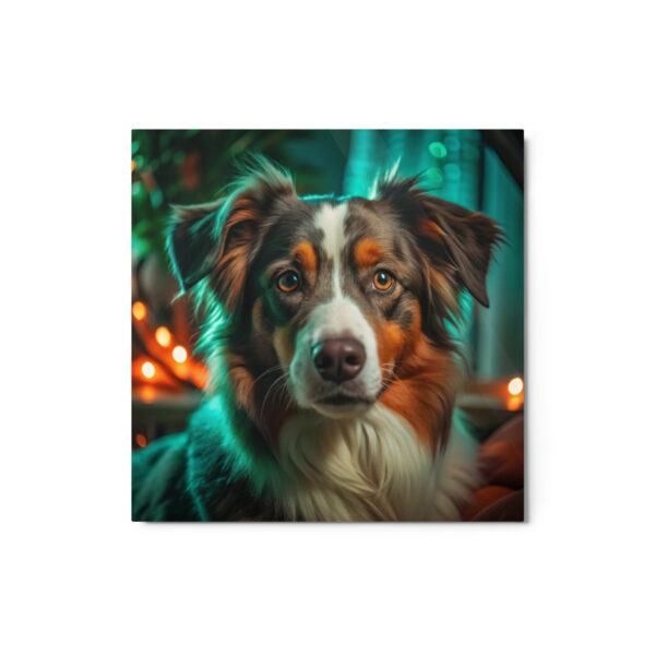 Metal Sketch - Australian Shepherd (Realistic Glow) 12" x 12"
