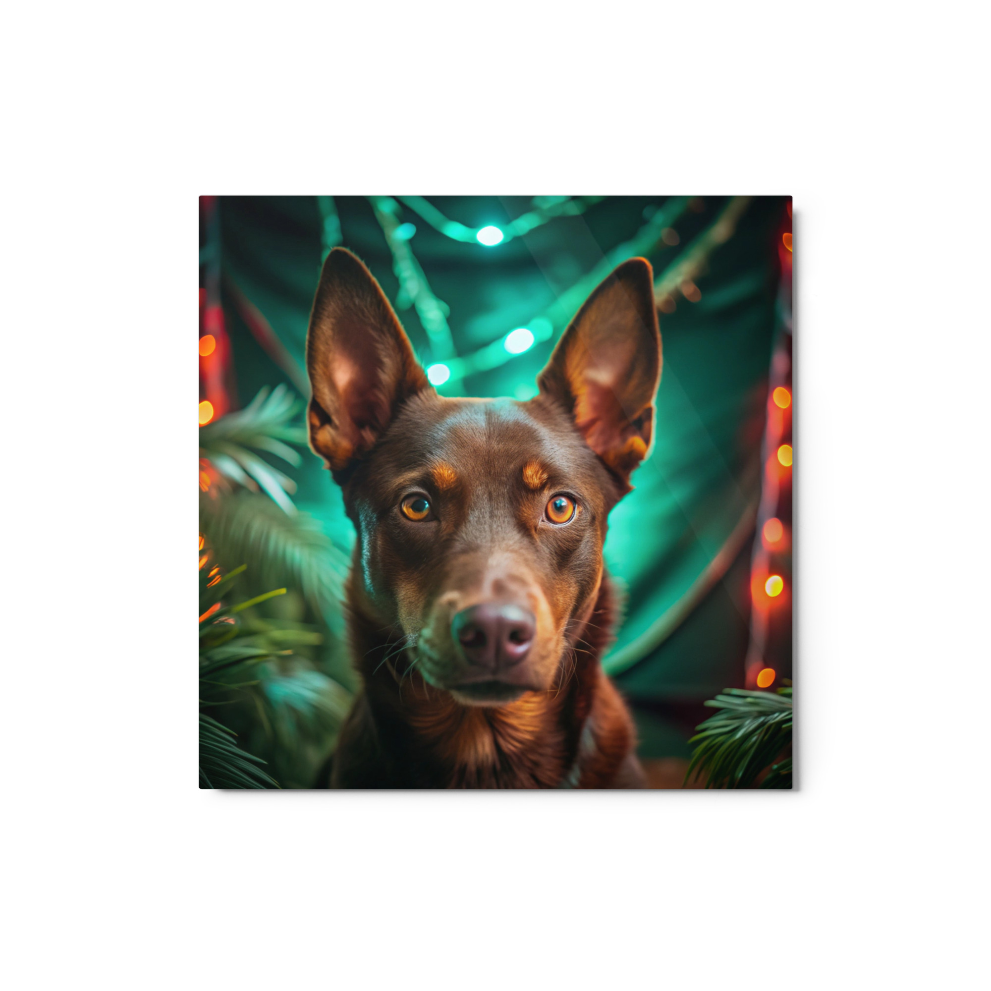Metal Sketch - Australian Kelpie (Realistic Glow) 12" x 12"