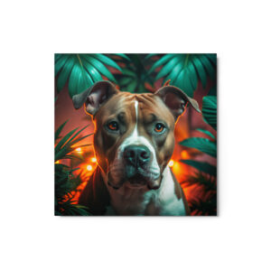 Metal Sketch - American Staffordshire Terrier (Realistic Glow) 12" x 12"