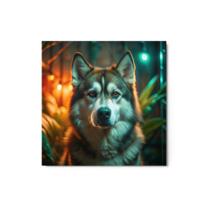 Metal Sketch - Alaskan Malamute (Realistic Glow) 12" x 12"