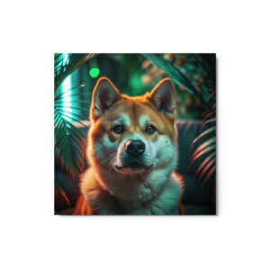Metal Sketch - Akita (Realistic Glow) 12" x 12"