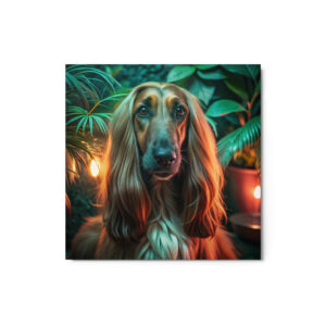 Metal Sketch - Afghan Hound (Realistic Glow) 12" x 12"