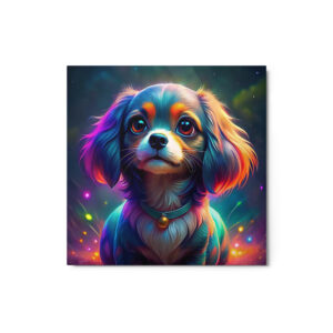 Metal Sketch - English Toy Spaniel (Colorful Glow) 12" x 12"