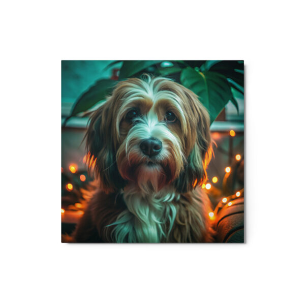Metal Sketch - Tibetan Terrier (Realistic Glow) 12" x 12"
