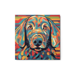 Metal Sketch - Curly-Coated Retriever (Geometric Grace) 12" x 12"