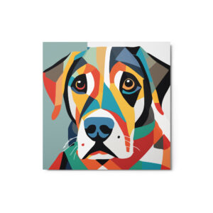 Metal Sketch - Saint Bernard (Geometric Grace) 12" x 12"