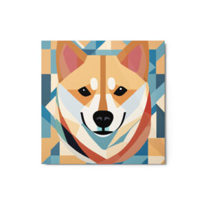 Metal Sketch - Shiba Inu (Geometric Grace) 12" x 12"