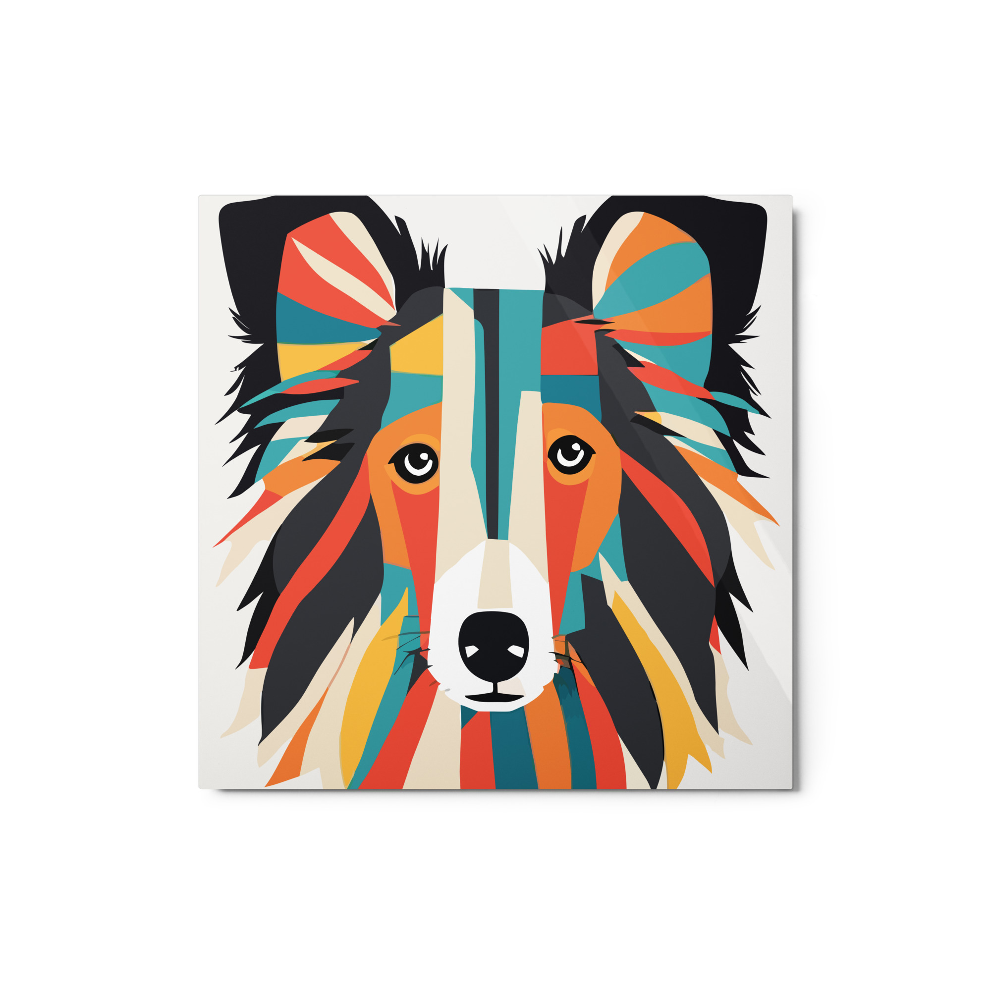 Metal Sketch - Sheltie (Geometric Grace) 12" x 12"