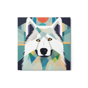 Metal Sketch - Samoyed (Geometric Grace) 12" x 12"