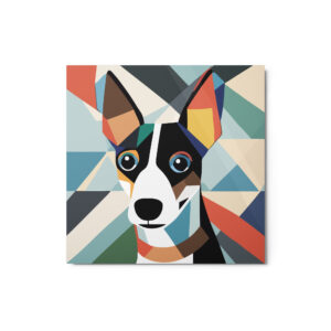 Metal Sketch - Rat Terrier (Geometric Grace) 12" x 12"