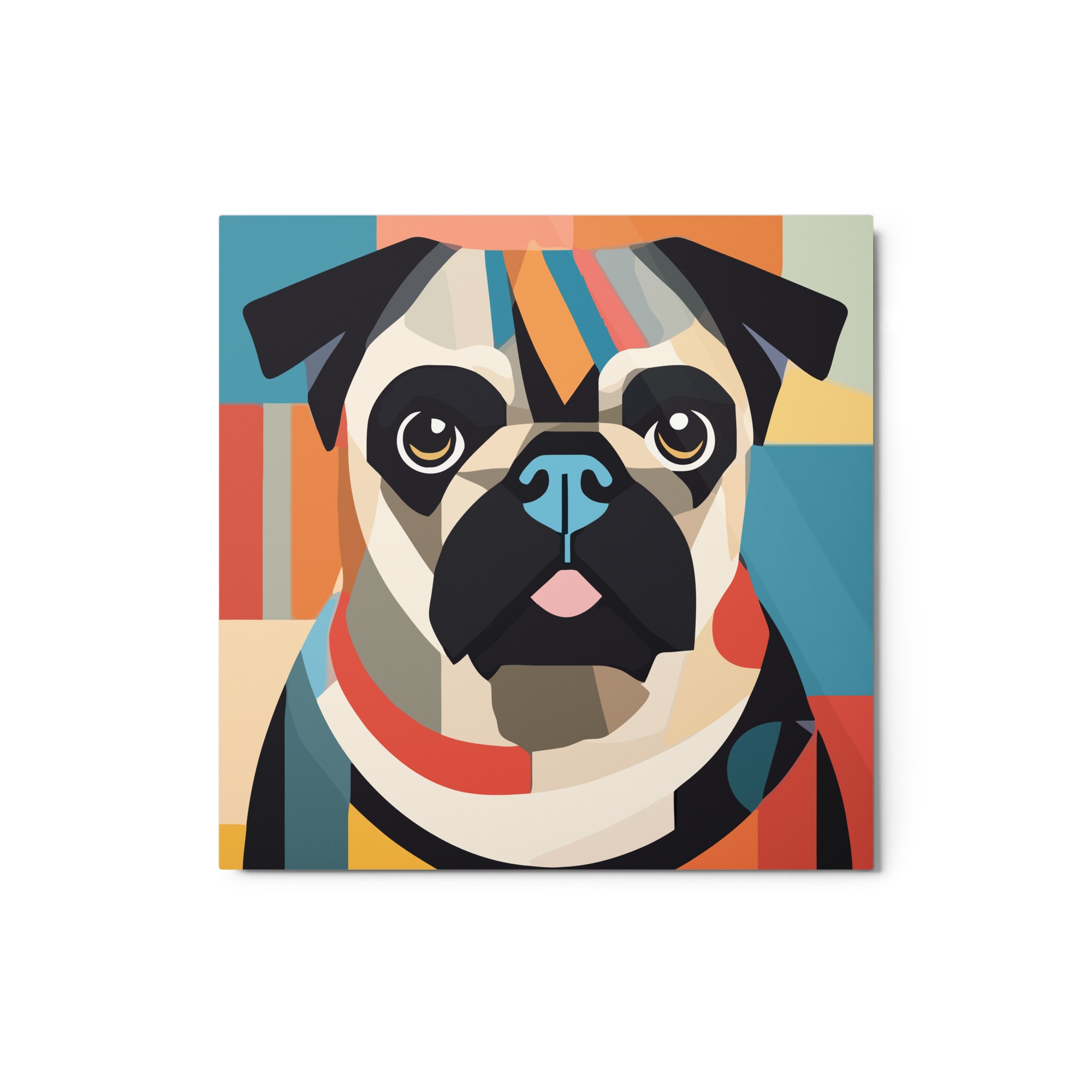 Metal Sketch - Pug (Geometric Grace) 12" x 12"