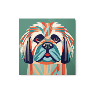 Metal Sketch - Pekingese (Geometric Grace) 12" x 12"