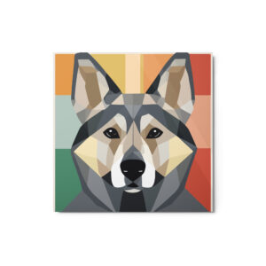 Metal Sketch - Norwegian Elkhound (Geometric Grace) 12" x 12"