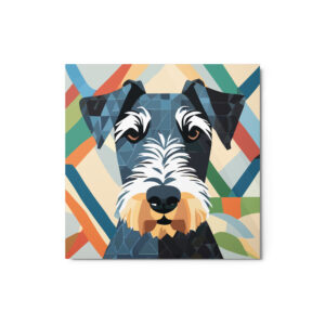 Metal Sketch - Kerry Blue Terrier (Geometric Grace) 12" x 12"