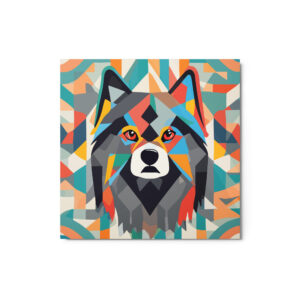 Metal Sketch - Keeshond (Geometric Grace) 12" x 12"