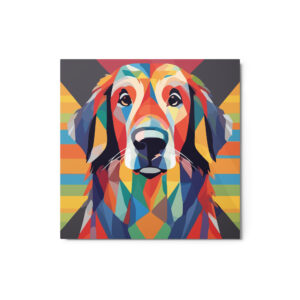 Metal Sketch - Flat-Coated Retriever (Geometric Grace) 12" x 12"