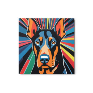 Metal Sketch - Doberman Pinscher (Geometric Grace) 12" x 12"