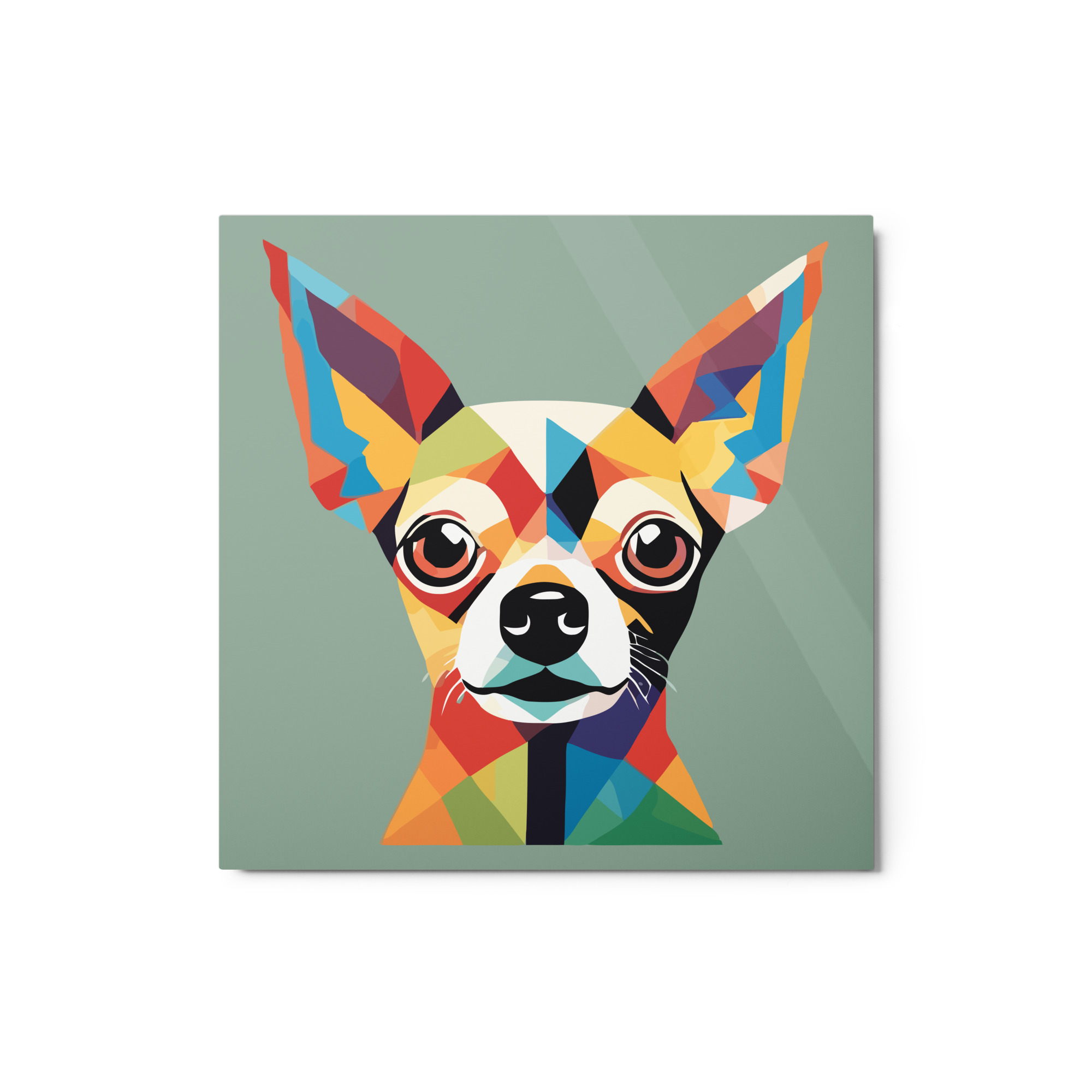 Metal Sketch - Chihuahua (Geometric Grace) 12" x 12"