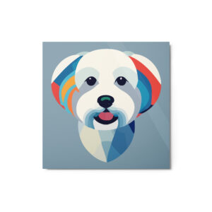 Metal Sketch - Bichon Frise (Geometric Grace) 12" x 12"