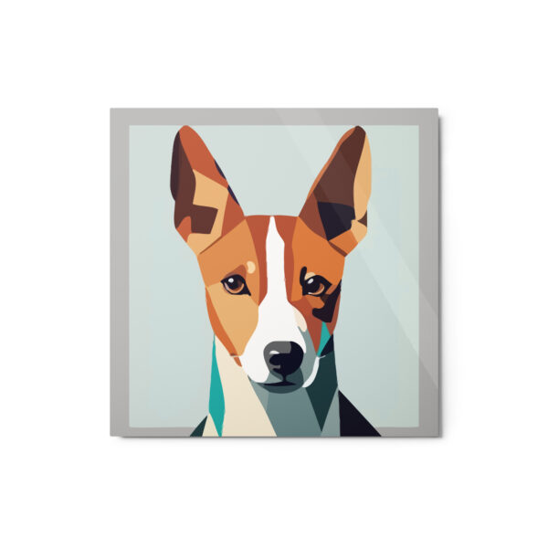 Metal Sketch - Basenji (Geometric Grace) 12" x 12"