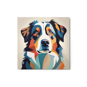 Metal Sketch - Australian Shepherd (Geometric Grace) 12" x 12"