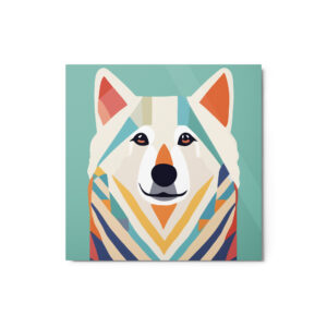 Metal Sketch - American Eskimo Dog (Geometric Grace) 12" x 12"