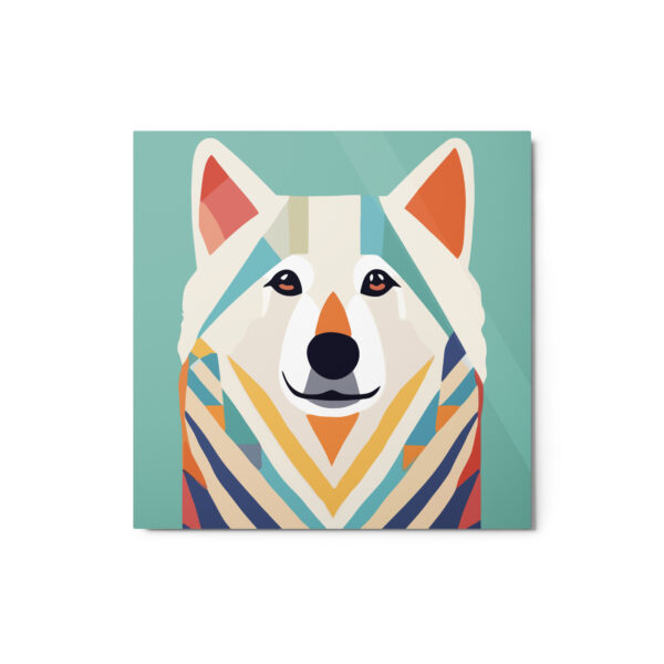 Metal Sketch - American Eskimo Dog (Geometric Grace) 12" x 12"